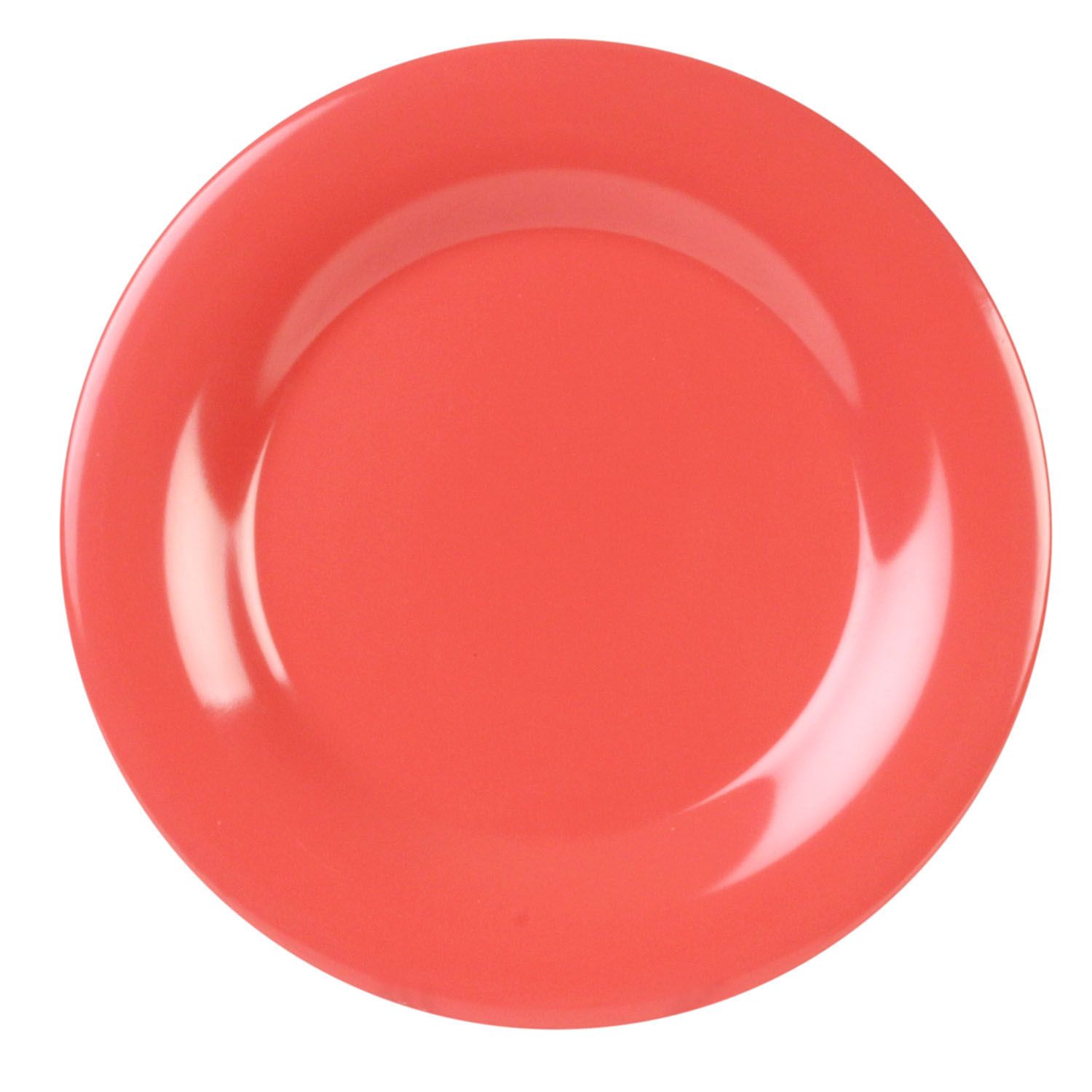 Thunder Group Orange Wide Rim Melamine Plate - 12/Pack