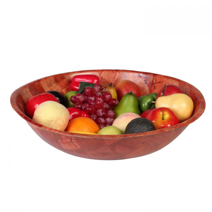 Thunder Group WDTSB018 18-Inch Woven Wood Salad Bowl - 12/Pack