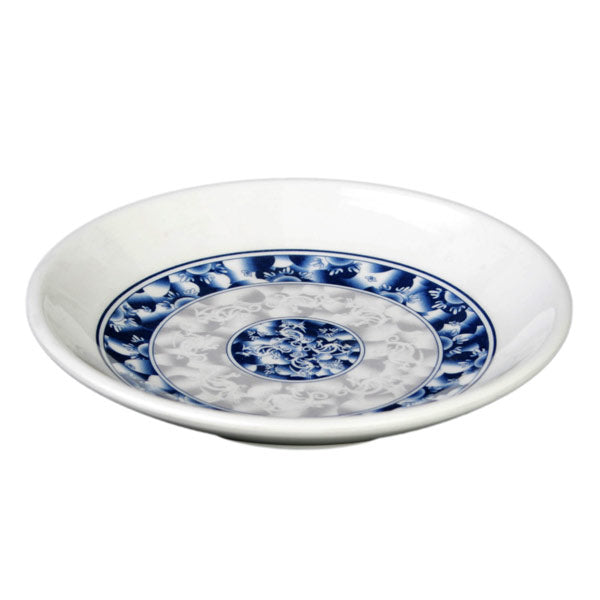 Thunder Group 1004DL 4 oz. Round Melamine Plate, Blue Dragon - 12/Pack