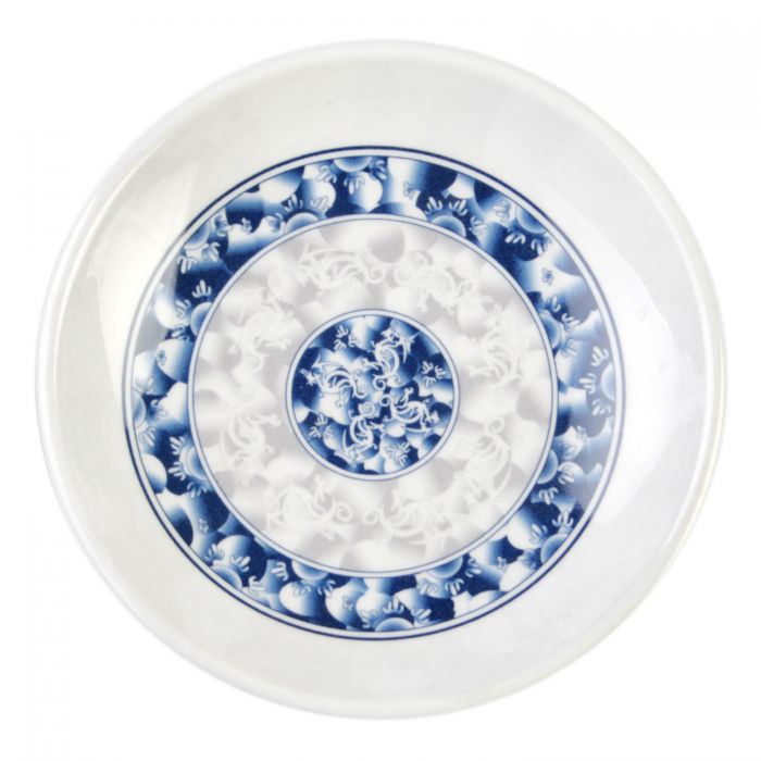 Thunder Group 1004DL 4 oz. Round Melamine Plate, Blue Dragon - 12/Pack