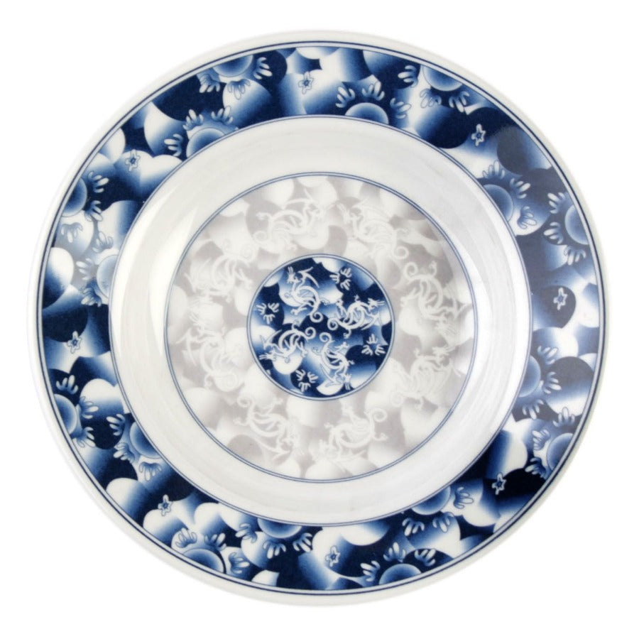 Thunder Group Round Melamine Soup Plate, Blue Dragon - 12/Pack