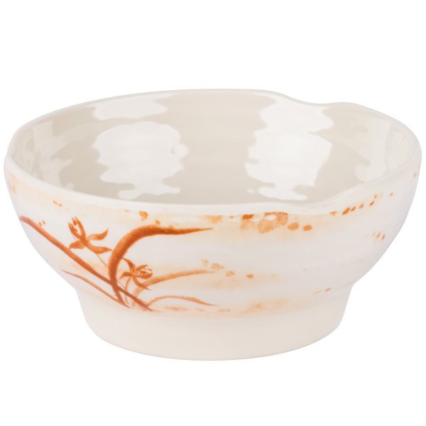 Thunder Group 3707 Gold Orchid 23 oz. Melamine Wave Soup Bowl - 12/Pack