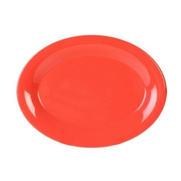 Thunder Group Oval Orange Melamine Platter - 12/Pack