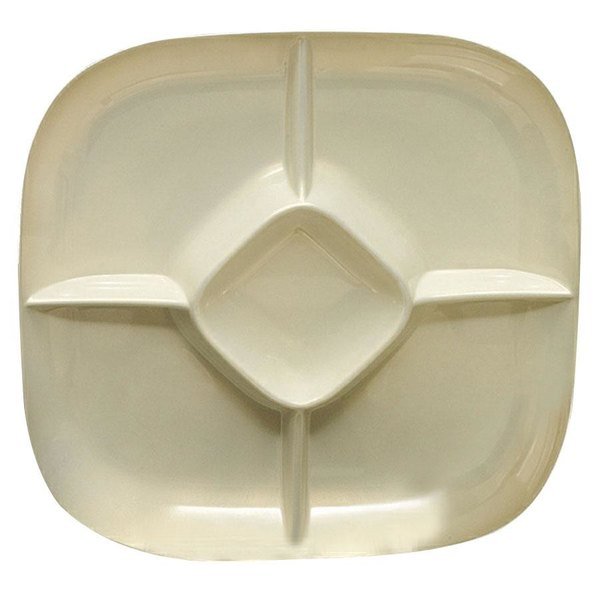 Thunder Group 15" x 15" Chip And Dip Melamine Platter - 6/Pack