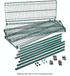 Nexel Wire Shelving Kit 36"W x 24"D x 74"H Green Epoxy 4 Shelves & Poles NSF