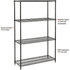 Nexel Wire Shelving Kit 36"W x 24"D x 74"H Black Epoxy 4 Shelves & Poles NSF