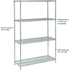 Nexel Wire Shelving Kit 48"W x 18"D x 74"H Chrome 4 Shelves & Poles NSF