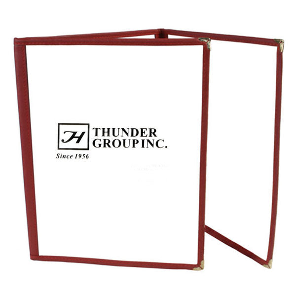 Thunder Group (PLMENU-3MA) Triple Fold Menu Cover, 8 1/2" x 11", Maroon Color Trim