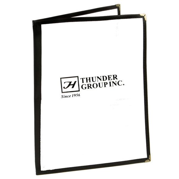 Thunder Group (PLMENU-2BL) Double Fold Menu Cover, 8 1/2" x 11", Black Color Trim