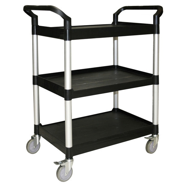 Thunder Group PLBC4019B Black 3-Tier Bus Cart, 40 1/2" x 19 3/4" x 37 7/8"