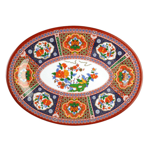 Thunder Group Oval Melamine Platter, Peacock - 12/Pack