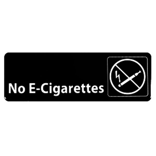 Thunder Group PLIS9337BK 9" x 3" Information Sign With Symbols, NO E-CIGARETTES