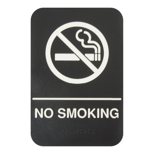 Thunder Group PLIS6955BK 6" x 9" Information Sign With Braille, NO SMOKING