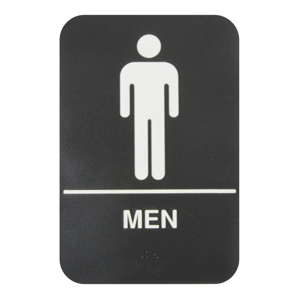 Thunder Group PLIS6952BK 6" x 9" Information Sign With Braille, MEN