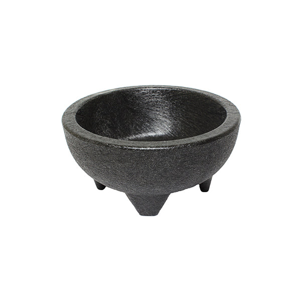 Thunder Group PLMJ010BK 10 oz. Molcajete Salsa Bowl, Black Color (Pack of 4)