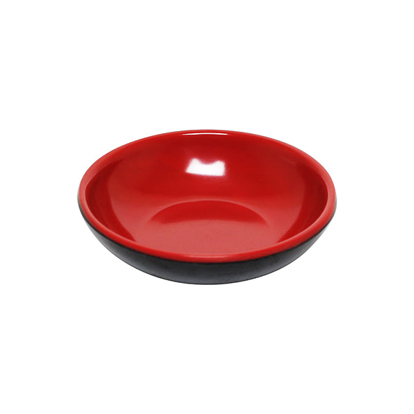 Thunder Group 1101JBR 1 oz. Melamine Round Sauce Dish, Two Tone - 12/Pack