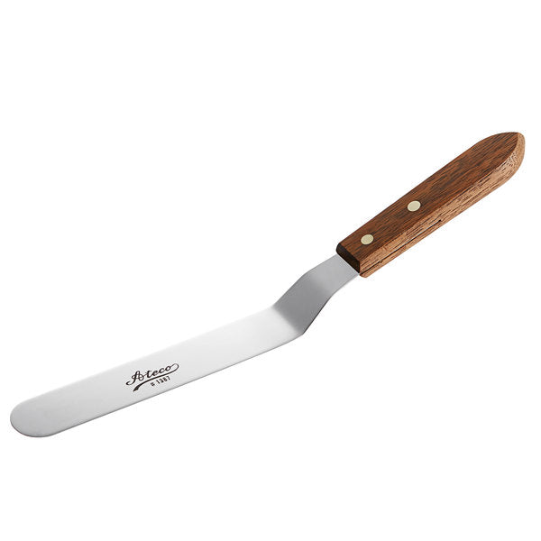 Ateco 1387 7 3/4" Offset Spatula with Wood Handle