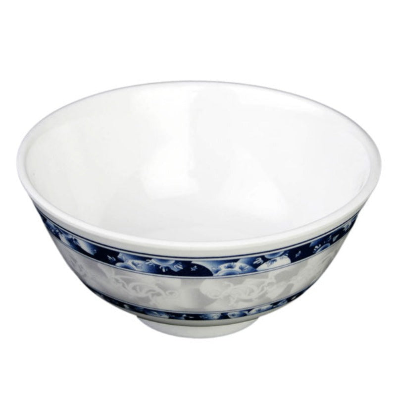 Thunder Group Round Melamine Rice Bowl, Blue Dragon - 12/Pack