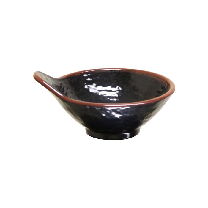 Thunder Group 3601TM Tenmoku Black 5 oz. Melamine Dip Bowl - 12/Pack