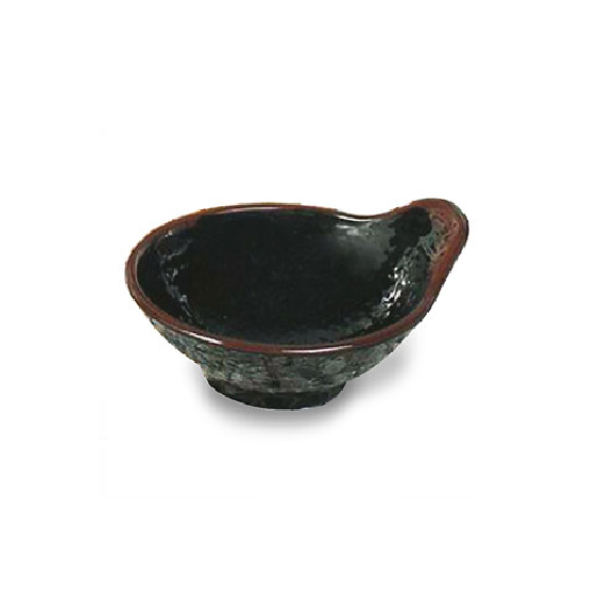 Thunder Group 3601TM Tenmoku Black 5 oz. Melamine Dip Bowl - 12/Pack