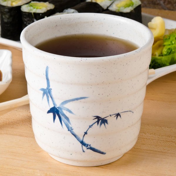 Thunder Group 9302BB 11 oz. Melamine Tea Cup, Blue Bamboo - 12/Pack