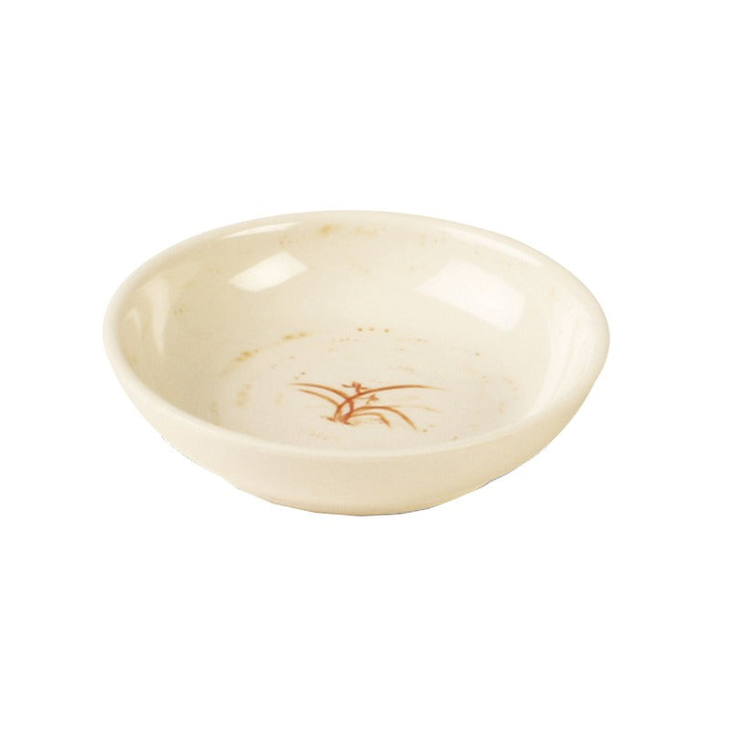 Thunder Group 3955GD Gold Orchid 9 oz. Melamine Bowl (Flat) - 12/Pack