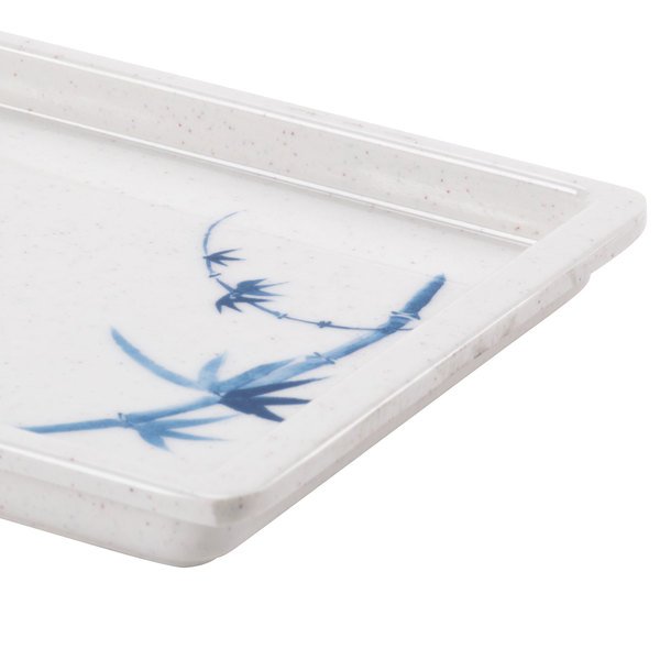 Thunder Group 0900BB Blue Bamboo 13 1/2" X 4 1/2" x 5/8" Sandwich Tray - 12/Pack