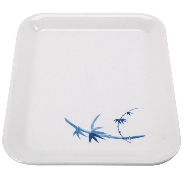 Thunder Group 0901BB Blue Bamboo 13 1/8" X 10 1/4" Melamine Tray (S) - 12/Pack