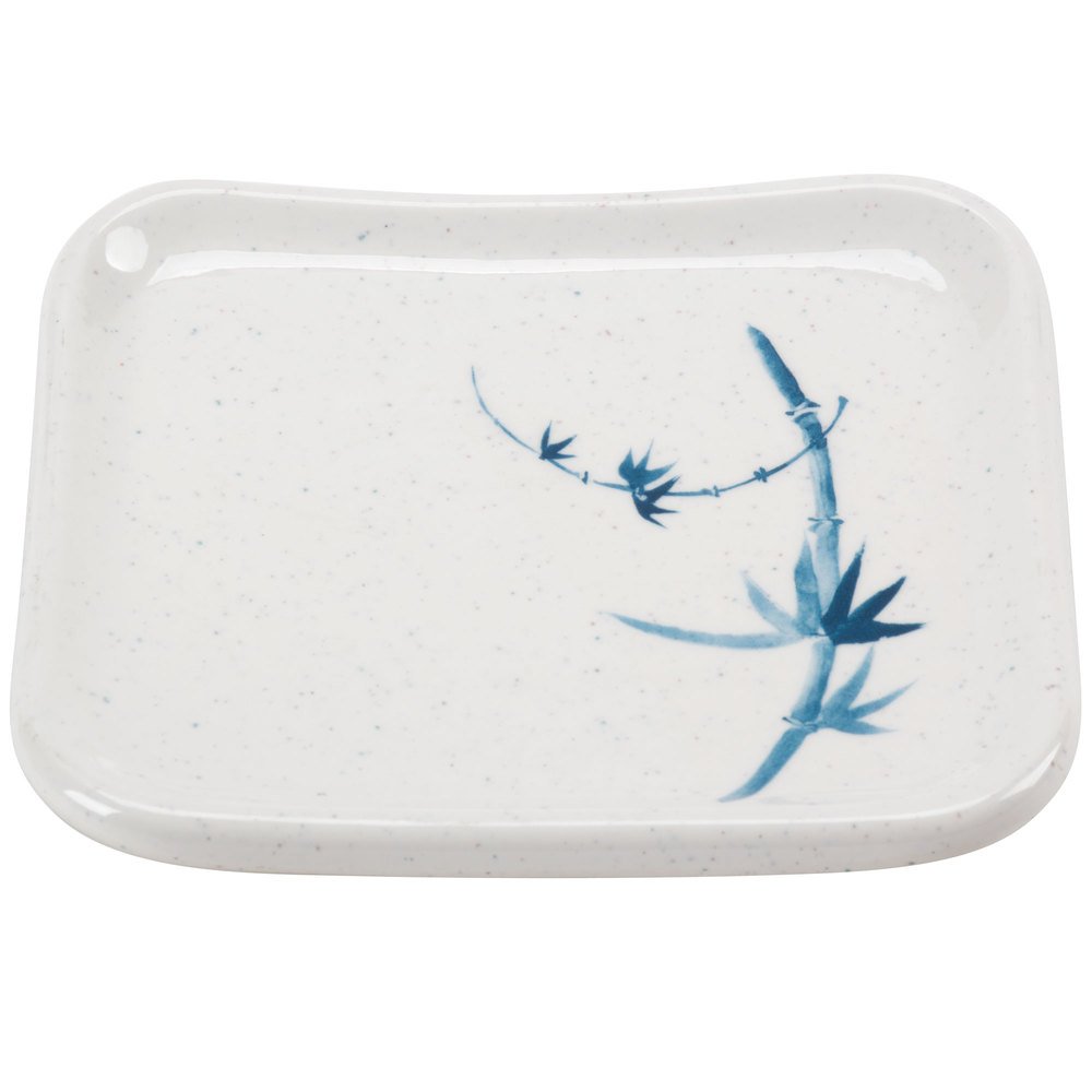 Thunder Group 1202BB 5 1/2" x 4 3/4" Melamine Plate, Blue Bamboo - 12/Pack