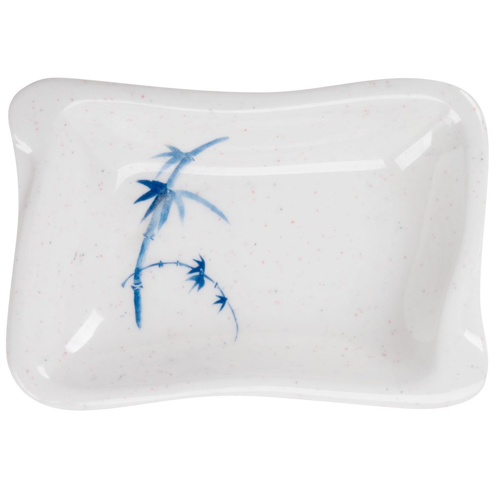 Thunder Group 1607BB Blue Bamboo 2 oz. Wave Shape Sauce Dish - 12/Pack