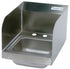 BK Resource BKHS-D-SS-SS Space Saver Hand Sink w/ Side Splashes Bowl Size 9" x 9" x 4-1/2" NSF