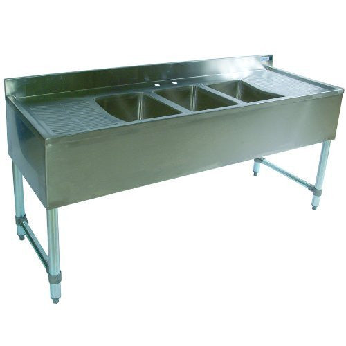 BK Resources BKUBS-372T 3-Compartment Underbar Sink | 72" Length