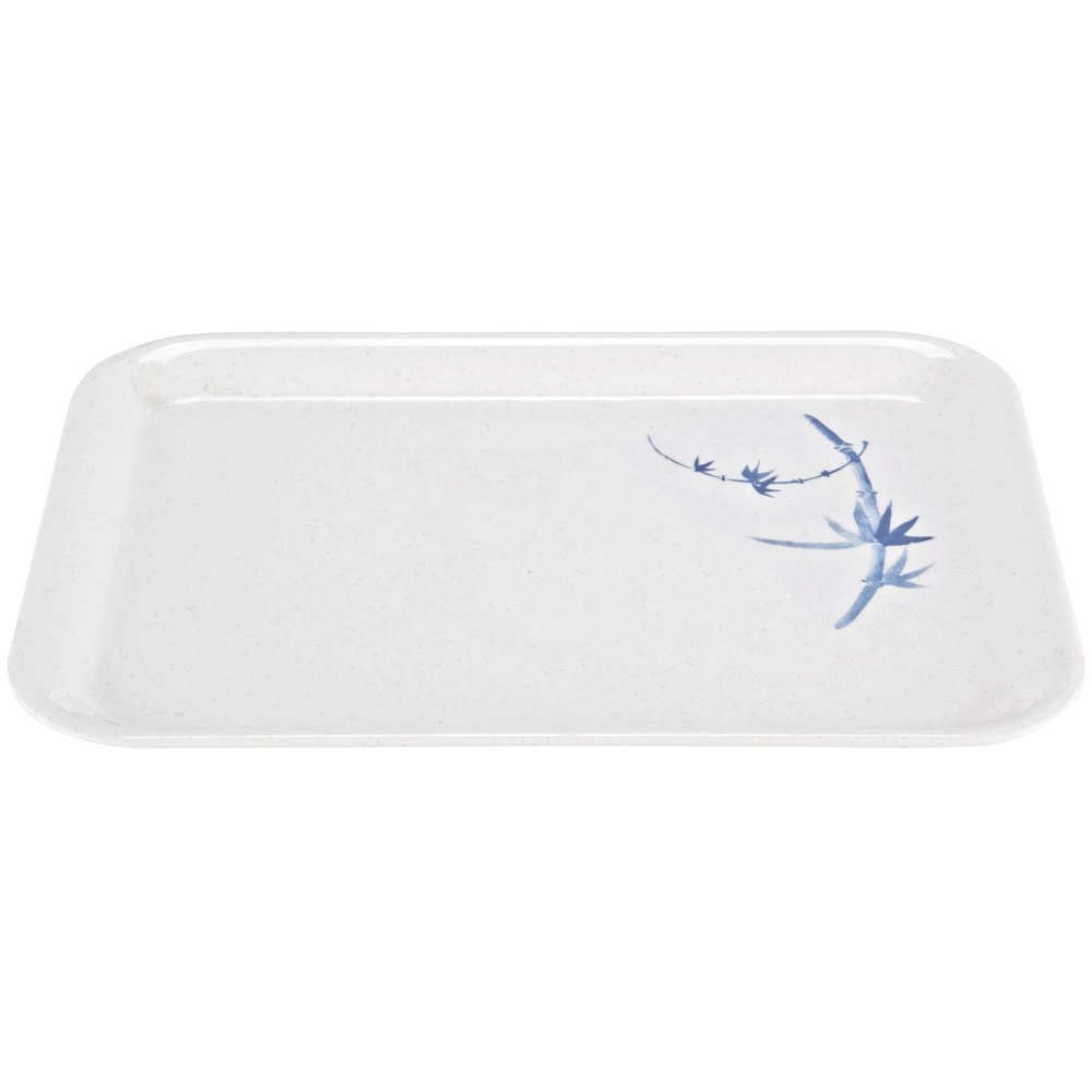 Thunder Group 0902BB Blue Bamboo 15 1/4" X 11 1/2" Melamine Tray (M) - 12/Pack