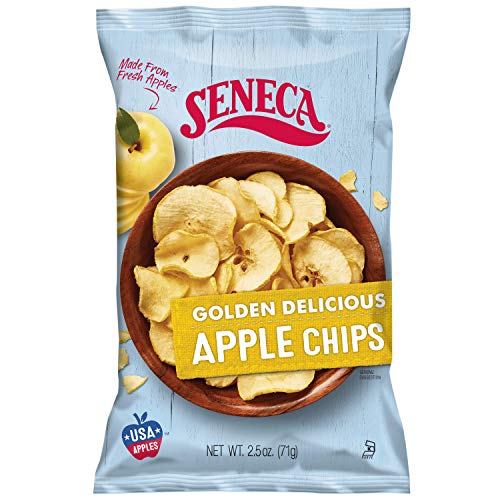 Seneca Golden Delicious Apple Chips | Made with Fresh 100% Golden Delicious Apples | Yakima Valley Orchards, Seasonally Picked | Crisped Perfection, Foil-Lined Freshness Bag | 2.5 ounce (Pack of 12)