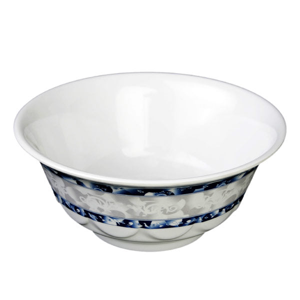 Thunder Group Round Scalloped Melamine Bowl, Blue Dragon - 12/Pack