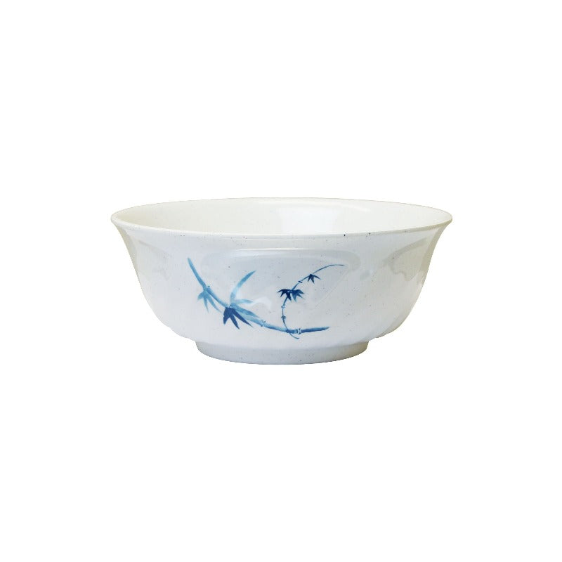 Thunder Group Round Swirl Melamine Bowl, Blue Bamboo - 12/Pack