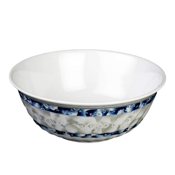 Thunder Group Round Swirl Melamine Bowl, Blue Dragon - 12/Pack