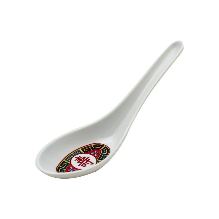 Thunder Group 7003R Longevity 3/4 oz. Melamine Won Ton Soup Spoon - 12 Pieces