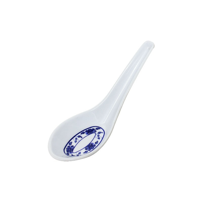 Thunder Group 7004TB Lotus 3/4 oz. Melamine Soup Spoon - 12 Pieces