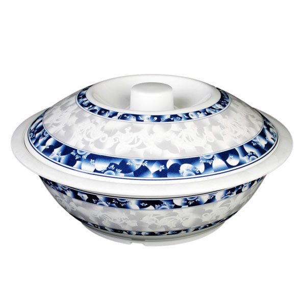 Thunder Group Melamine Serving Bowl With Lid, Blue Dragon