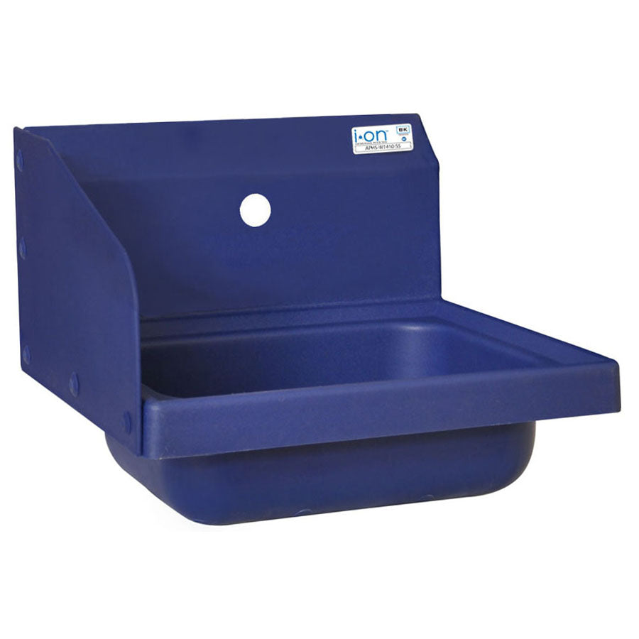 BK Resources (APHS-W1410-1LSB) Ion 1 Hole SM Blue Antimicrobial Left Side Splash