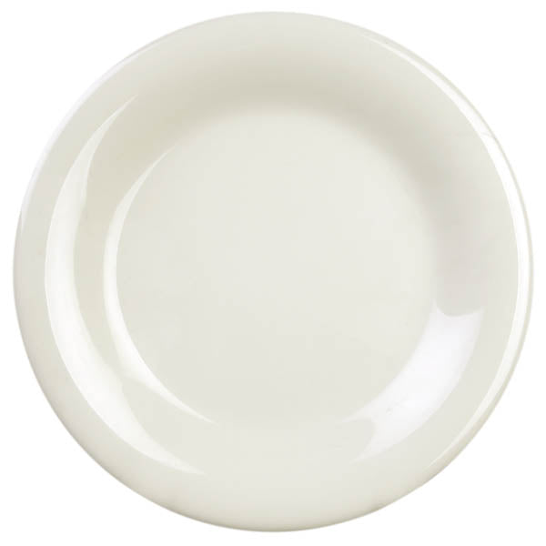 Thunder Group Ivory Wide Rim Melamine Plate - 12/Pack