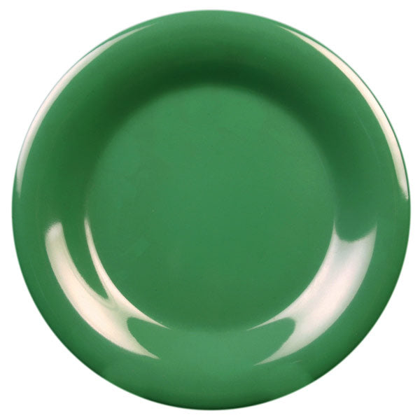 Thunder Group Green Wide Rim Melamine Plate - 12/Pack