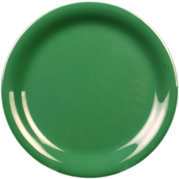 Thunder Group Green Narrow Rim Melamine Plate - 12/Pack