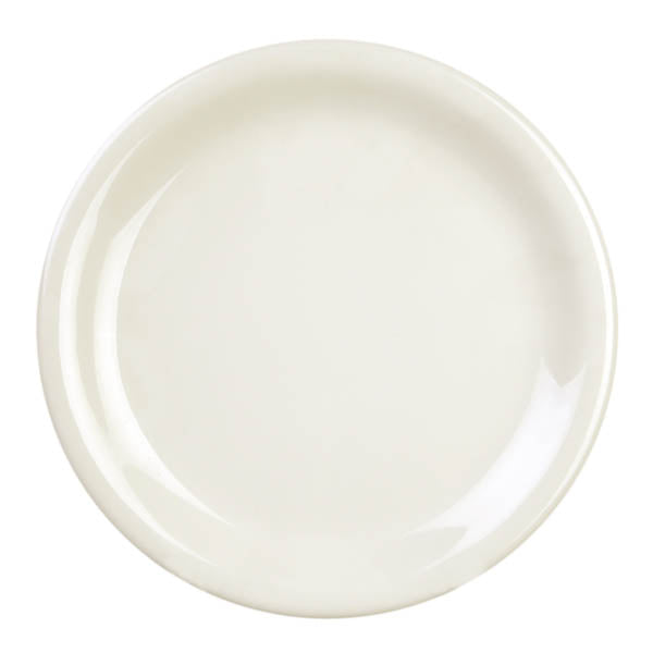 Thunder Group Ivory Narrow Rim Melamine Plate - 12/Pack