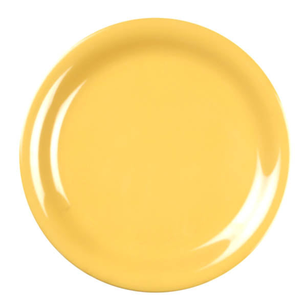 Thunder Group Yellow Narrow Rim Melamine Plate - 12/Pack