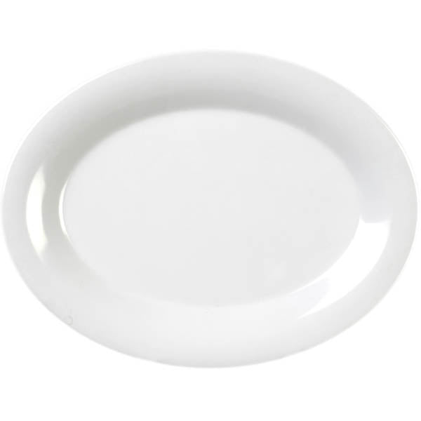 Thunder Group Oval White Melamine Platter - 12/Pack