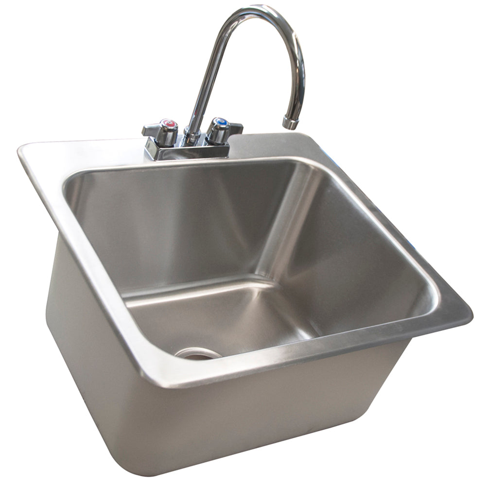 BK Resources (DDI-20161224-P-G) 18 GA T-304 Drop-In Sink 20"X16"X12"D Bowl