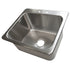 BK Resources (DDI-20161224) 18 GA T-304 Drop-In Sink 20"X16"X12"D Bowl