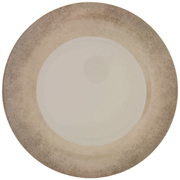 Thunder Group Melamine Wide Rim Plate with Crackle-Finished Border, Jazz - 12/Pack